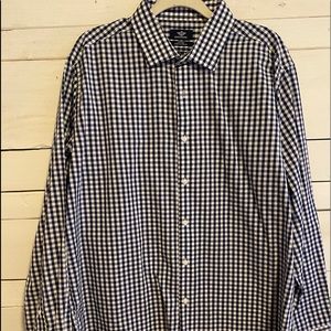 Blue and white man’s button down